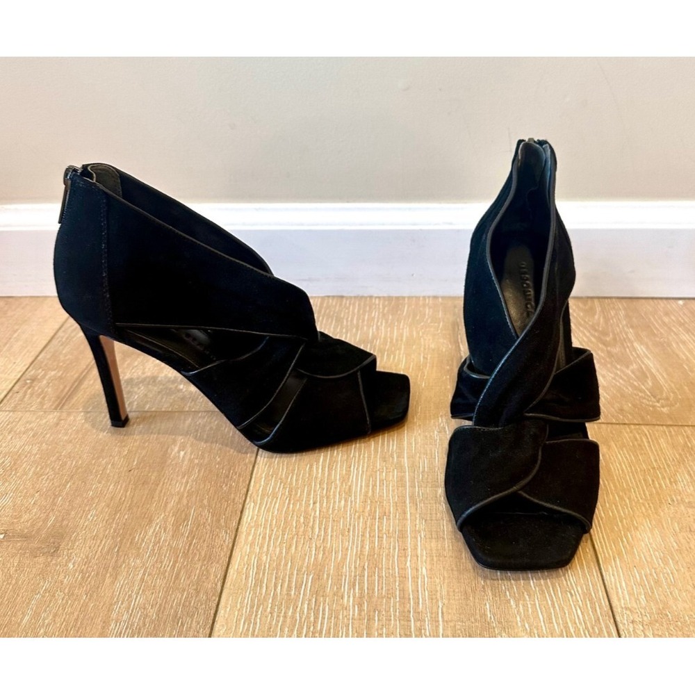 Veronica Beard Aerin Sandal Stilleto Black Suede Pump Sz 7.5 $350 style 6102410